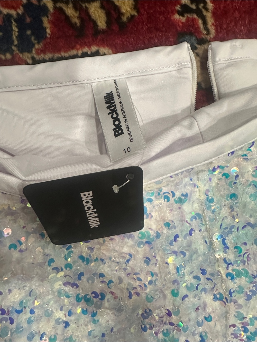 Blackmilk Sparkle Sparkle Holo Sequin Velvet HW Flare Pants - Picture 4 of 4